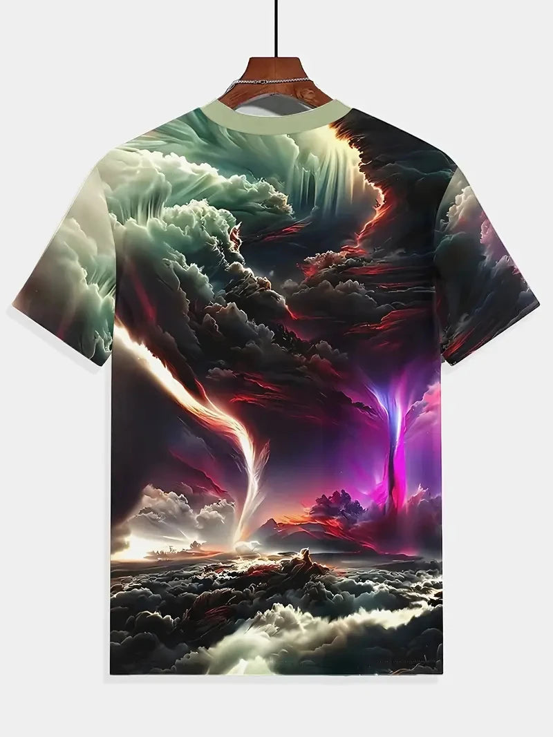 Men's fashion T-shirts interesting pattern 3D printing T-shirts casual graffiti short-sleeved T-shirts men's round neck T-shirts