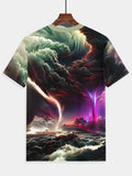 Men's fashion T-shirts interesting pattern 3D printing T-shirts casual graffiti short-sleeved T-shirts men's round neck T-shirts