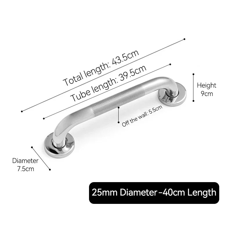 Stainless Steel Grab Bar Anti Slip Shower Safety Support Handle Bathroom Tub Toilet Handrail Prevent Falls Bathroom Fixture