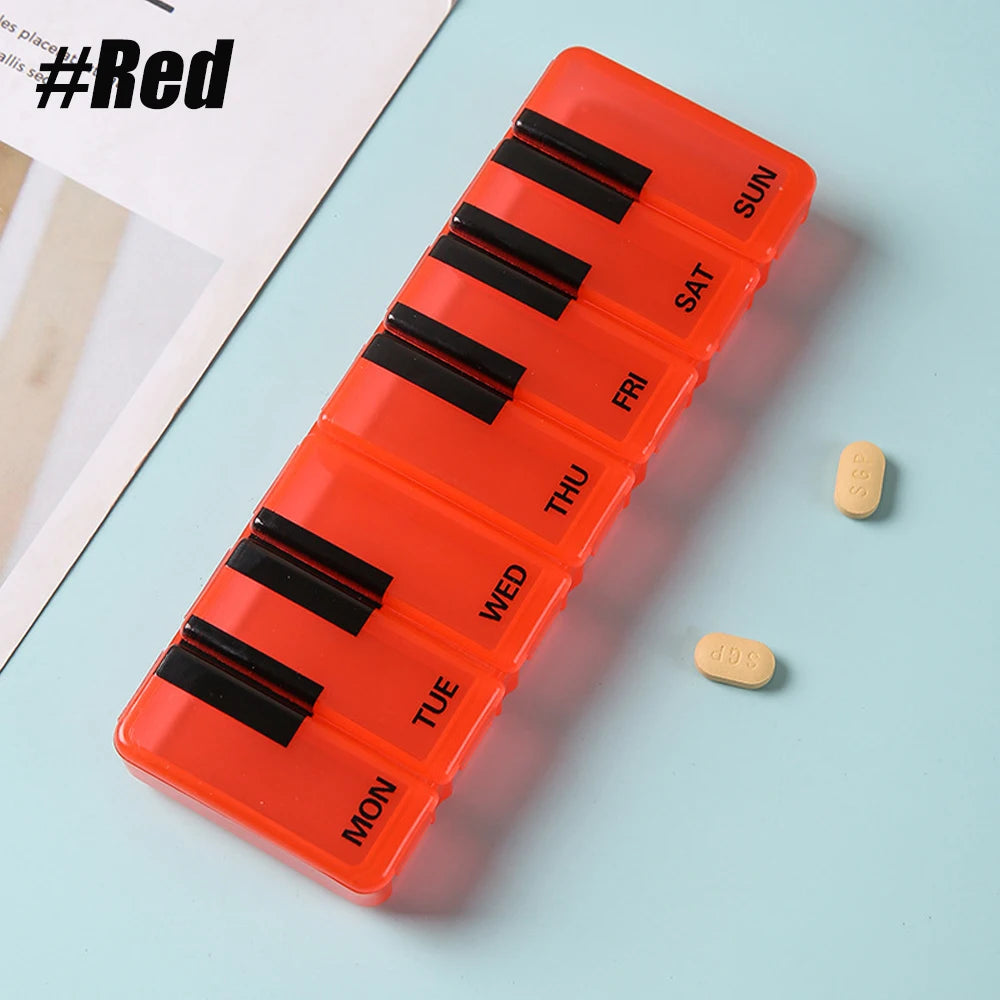 1 Pcs Pills Organizer Large, Weekly Medicine Pill Organizers, 7 Day Pills Box Cases Travel for Big Vitamin Supplements Fish Oil