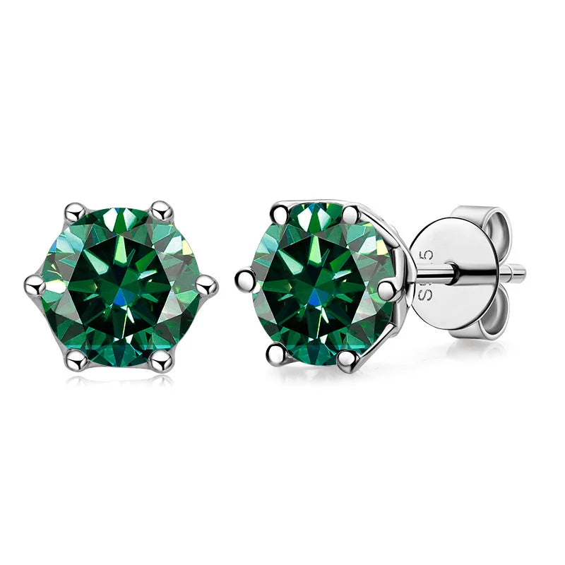 Butterflykiss D Color Moissanite Stud Earrings — 925 Sterling Silver | GRA Certified | 0.5CT, 1CT & 2CT | 20+ Colors