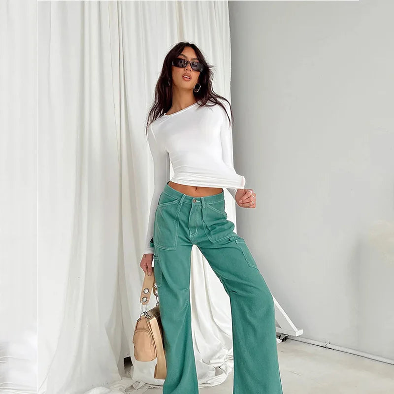 Women's Long Sleeve Slim Fit T-Shirt – Soft Stretch Casual Pullover Top