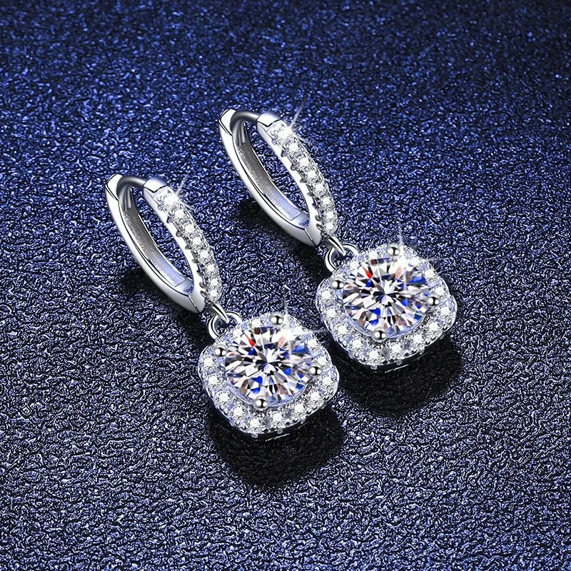 SEMNI 1.0/2.0/4.0/6.0ct Moissanite Diamond Drop Earrings for Women Ruby Sapphire Emerald Wedding Jewelry 925 Sterling Silver