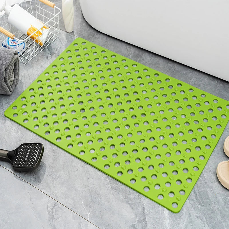 Slip Anti Mould Rubber Anti Slip Bath Mat With Drain Holes Machine Washable Antibacterial Resistant Shower Mat For Shower Or Tub