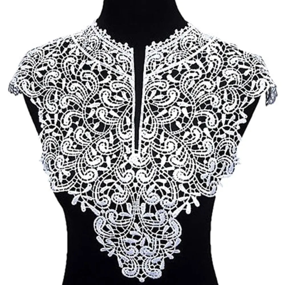 Elegant Detachable Lace Neckline Collarband Hollow Hollow Neckline Embroideried Fabric Women Neckline Apparel