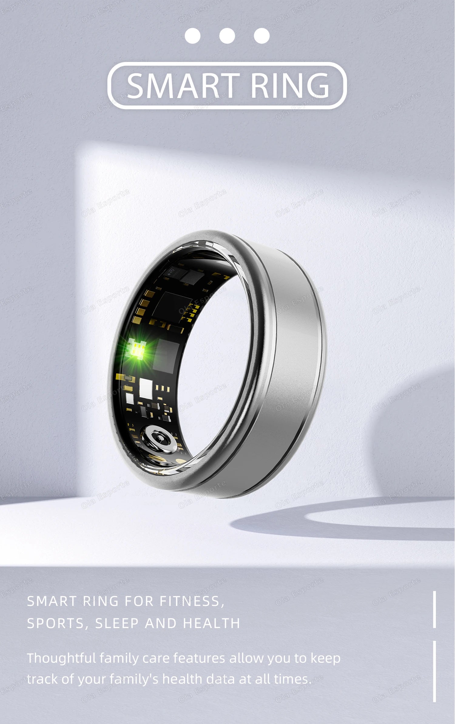 New Blood Pressure Sleep Health Monitor Smart Ring Sport Remote Camera smartring IP68 Waterproof Care for family Rings Men Women