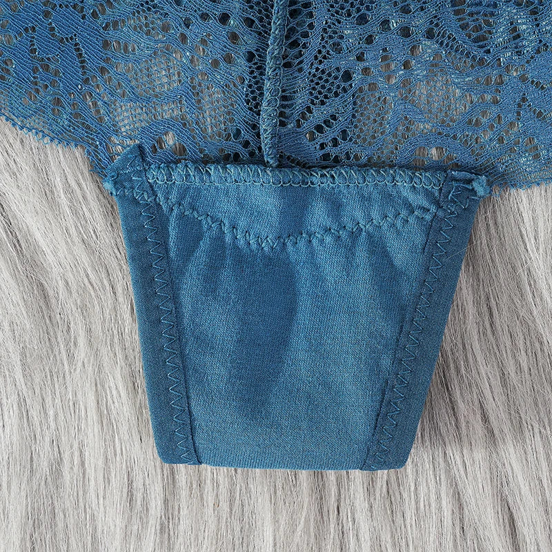 Women's Lace Thong Panties Brazilian Cut Low Waist Sexy See Through Lingerie Hollow Out Comfortable Elastic Underwear