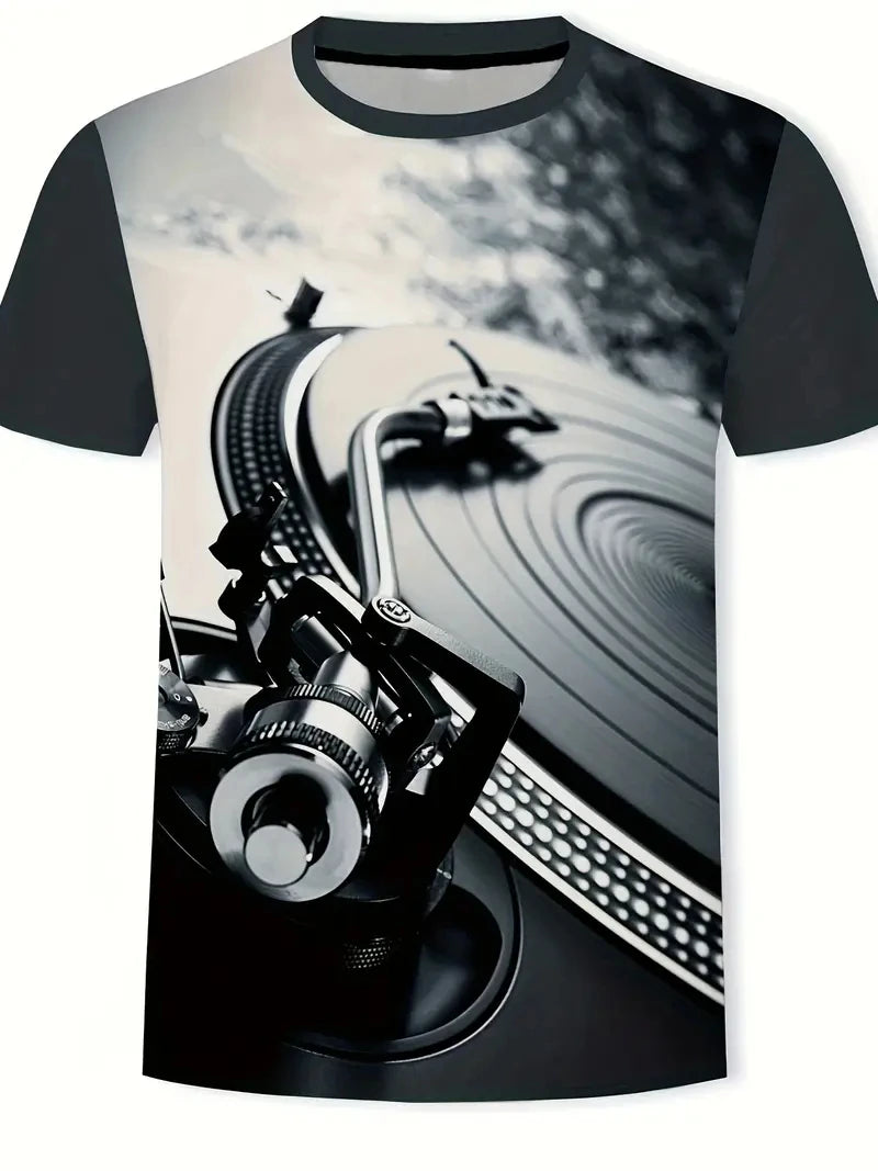 Men's fashion T-shirts interesting pattern 3D printing T-shirts casual graffiti short-sleeved T-shirts men's round neck T-shirts