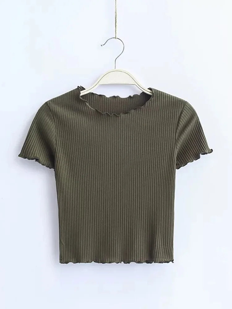 Dozw Vintage Slim Fit T-Shirt — O-Neck Short Sleeve Tight Tee | Retro Summer Tops | 6 Colors | S & M