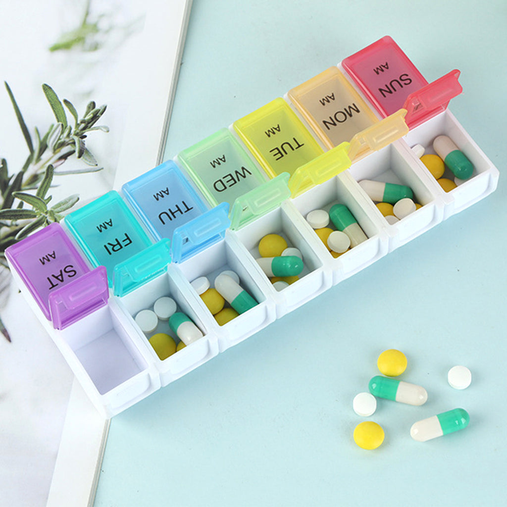 Pill Organizer Box AM PM Pill Distribution Container Portable Travel Tablets Vitamins Medicinel Cases Box Fish Oil/Supplements