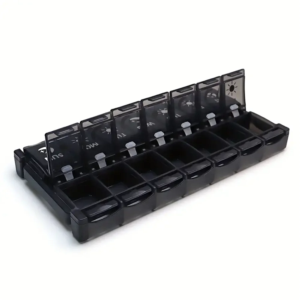 A Weekly Pill Organizer, A 7-day Pill Box, A Cute Pill Box For Travel, A Daily Pill Dispenser Stand Container For Medication