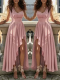 Women's Elegant Pleated Evening Gown – Formal Cocktail & Bridesmaid Dress