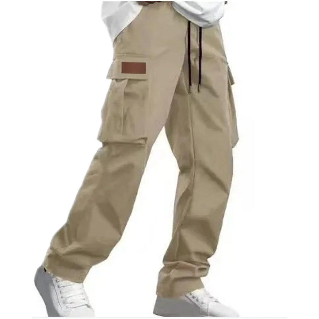 2026new men's workwear pants, European and American men's loose straight casual pants, men's workwear pocket pants