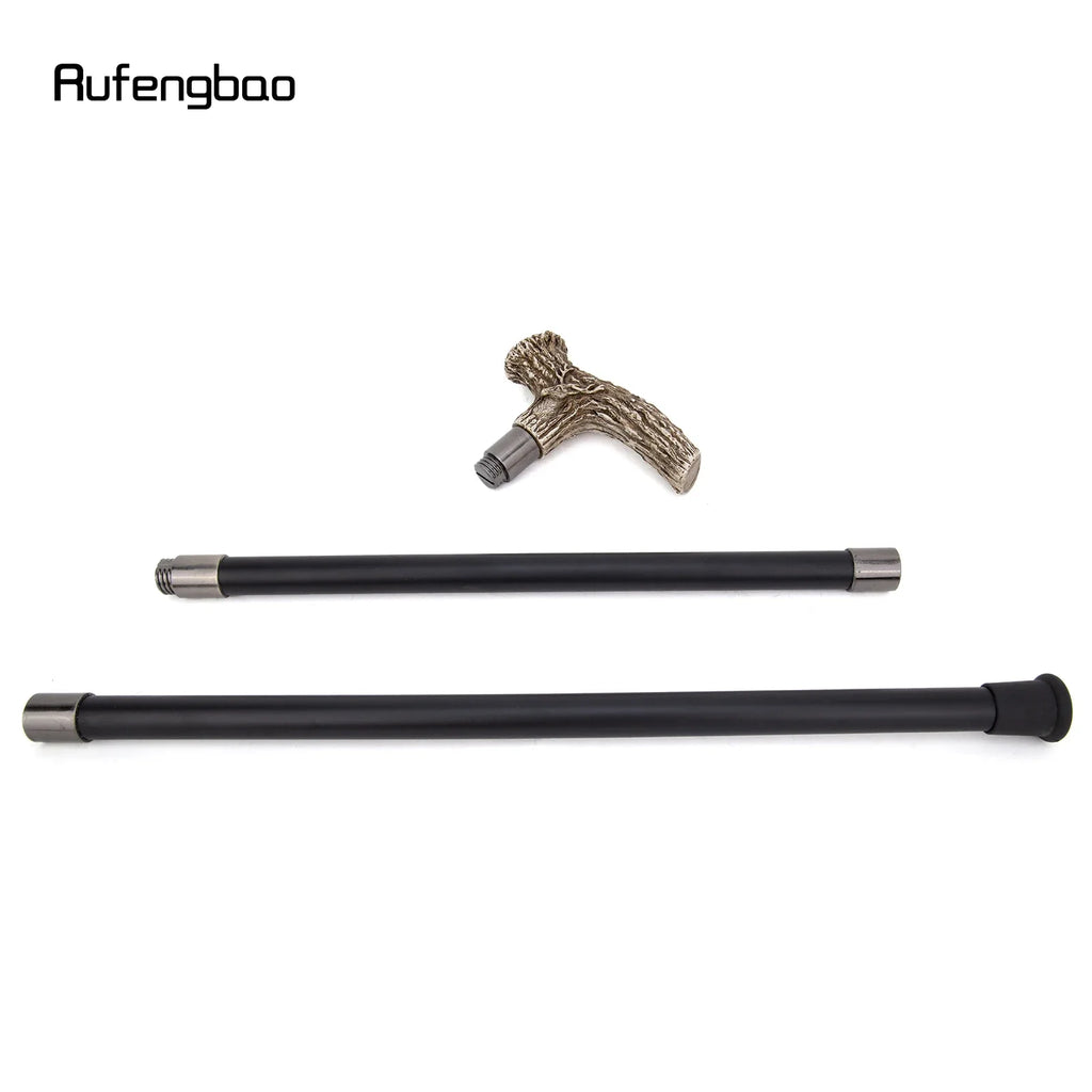 White Resin Deer Tree Root Head Walking Cane Fashion  Stick Gentleman  Cosplay Cane Knob Crosier 94cm  Performance Stage Cane