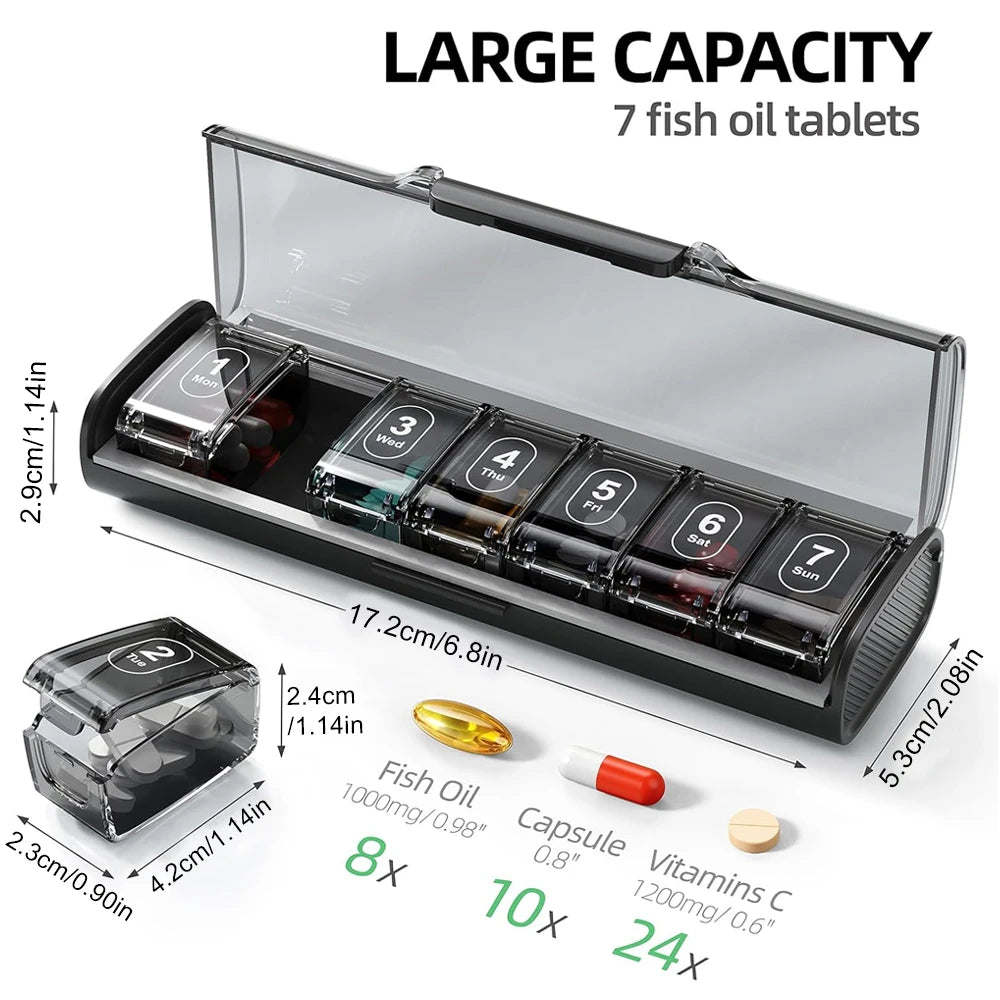 1PCS Pill Organizer Large, Weekly Pill Organizer Pill Box