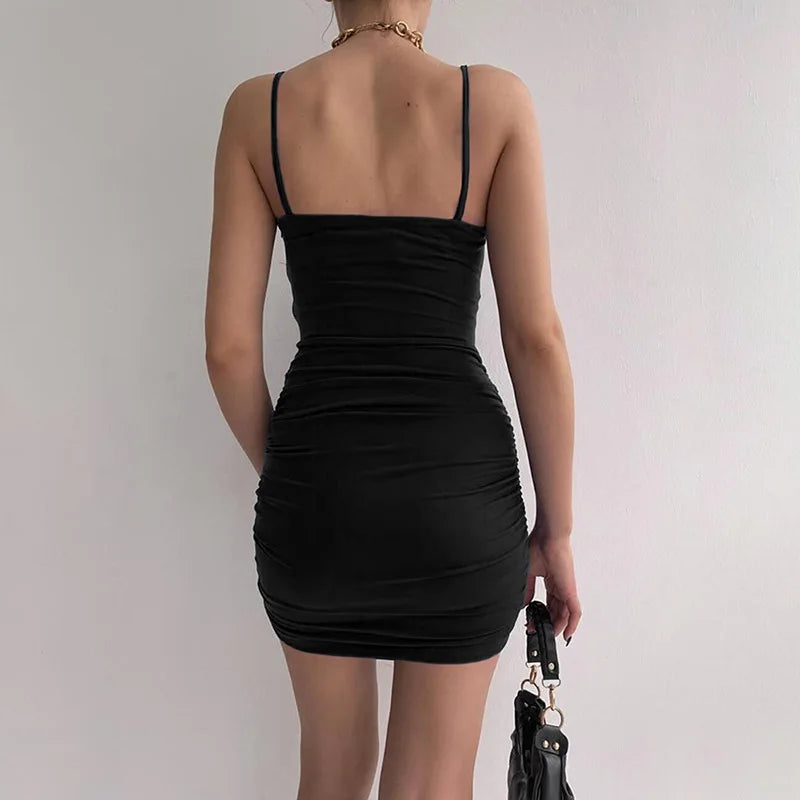 Backless Spaghetti-Strap Bodycon Mini Dress | The Wilder Side