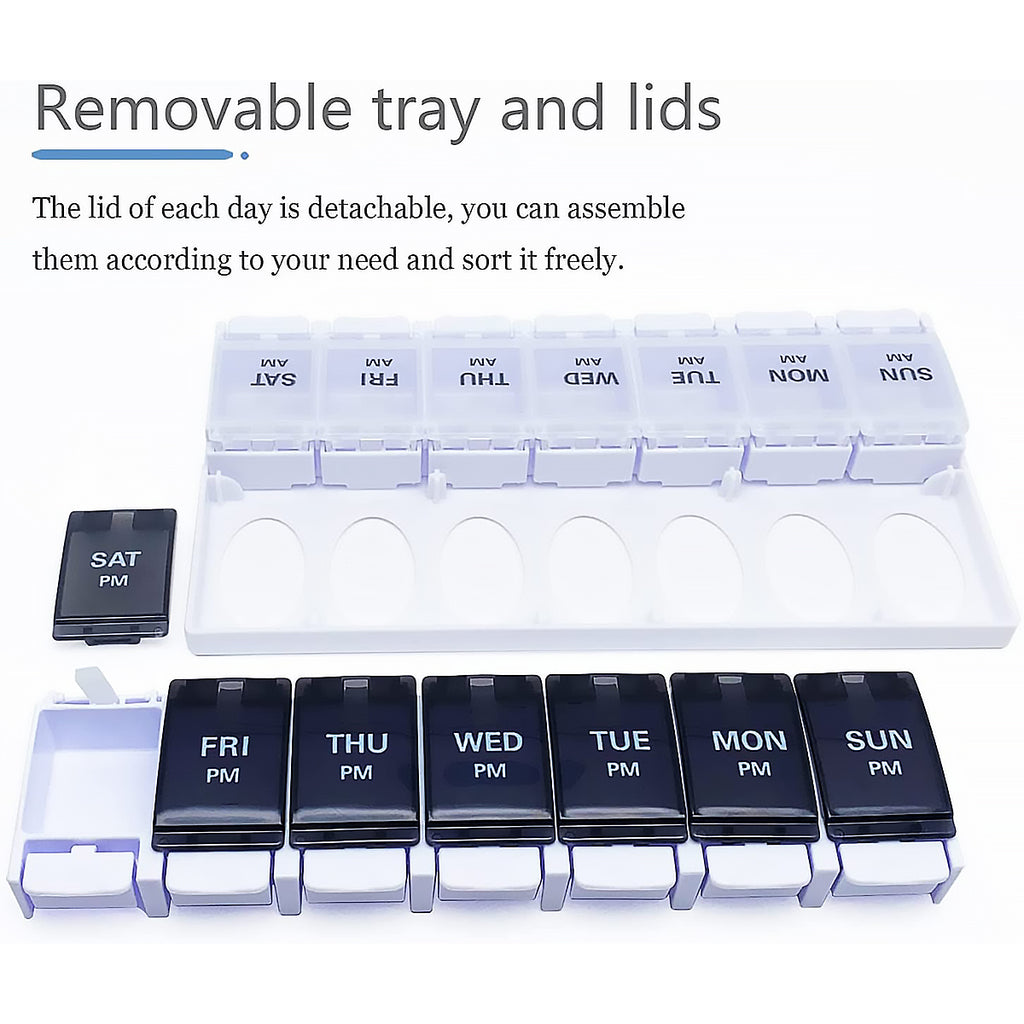 Pill Organizer Box AM PM Pill Distribution Container Portable Travel Tablets Vitamins Medicinel Cases Box Fish Oil/Supplements