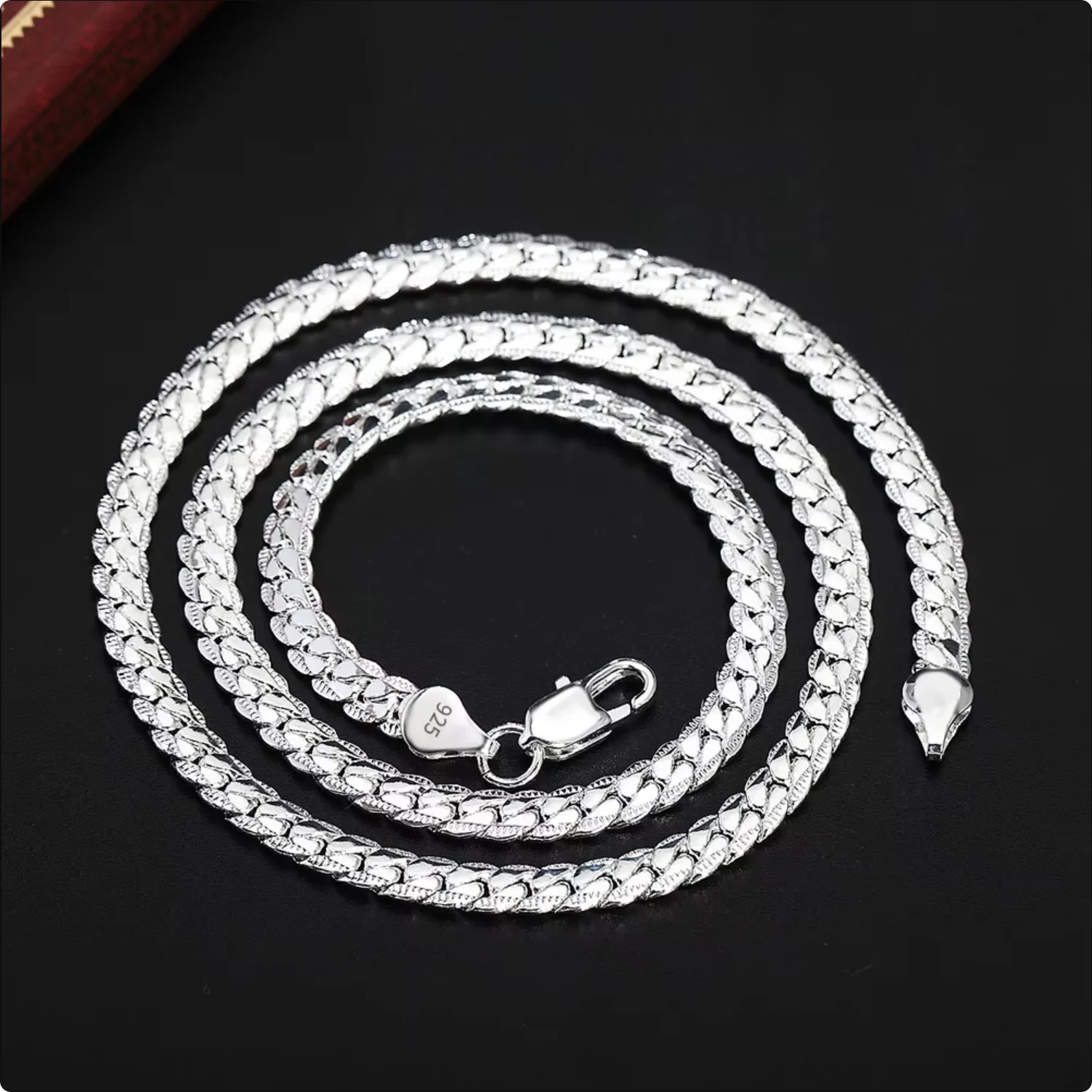 6mm Sideways Link Chain Necklace — 925 Sterling Silver | 18K Gold & Silver | Bracelet & Necklace | Unisex
