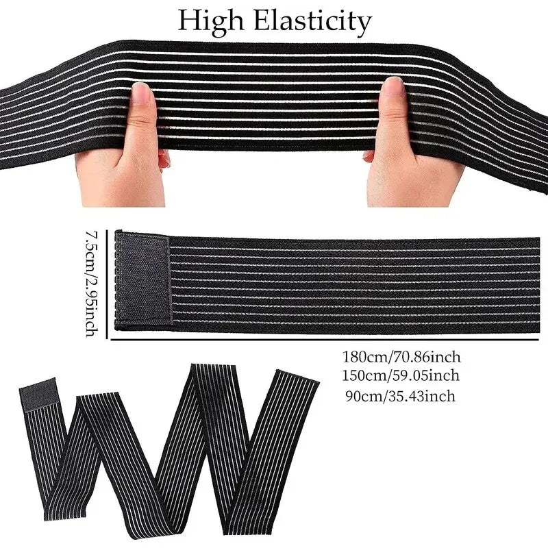 1PC Extra Long Elastic Knee Wrap Bandage Compression Brace Support for Leg Ligaments Stabilizing Squat Basketball Running