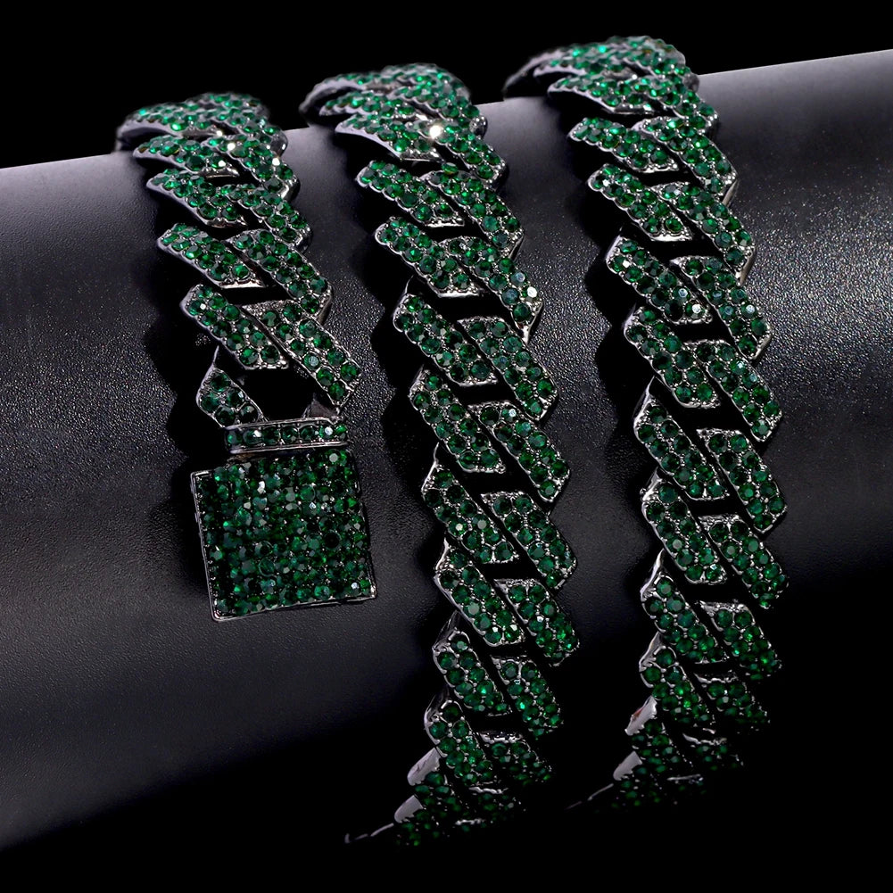 14mm Iced Out Rhombus Cuban Link Chain