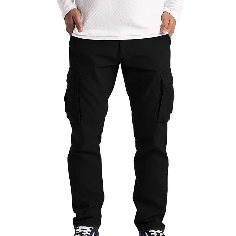 Men's Casual Drawstring Pants — Multi-Pocket Flip Design | Hiking & Streetwear