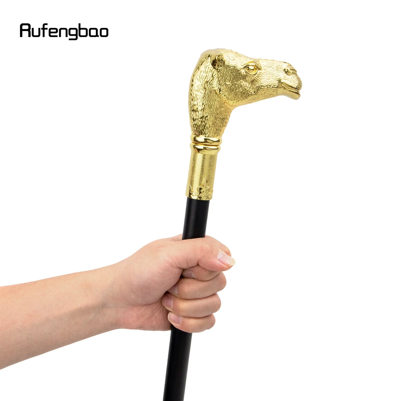 Golden Camel Head Walking Cane  Decorative Cane For Halloween For Cosplay And Parties, For Cosplay & Party