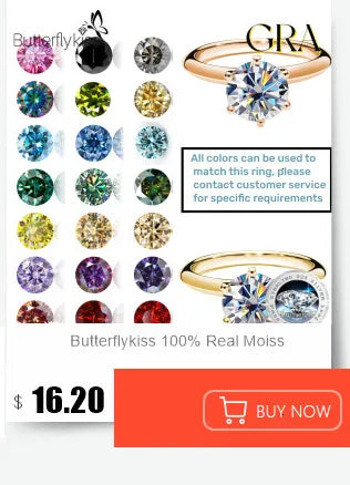 Butterflykiss D Color Moissanite Stud Earrings — 925 Sterling Silver | GRA Certified | 0.5CT, 1CT & 2CT | 20+ Colors