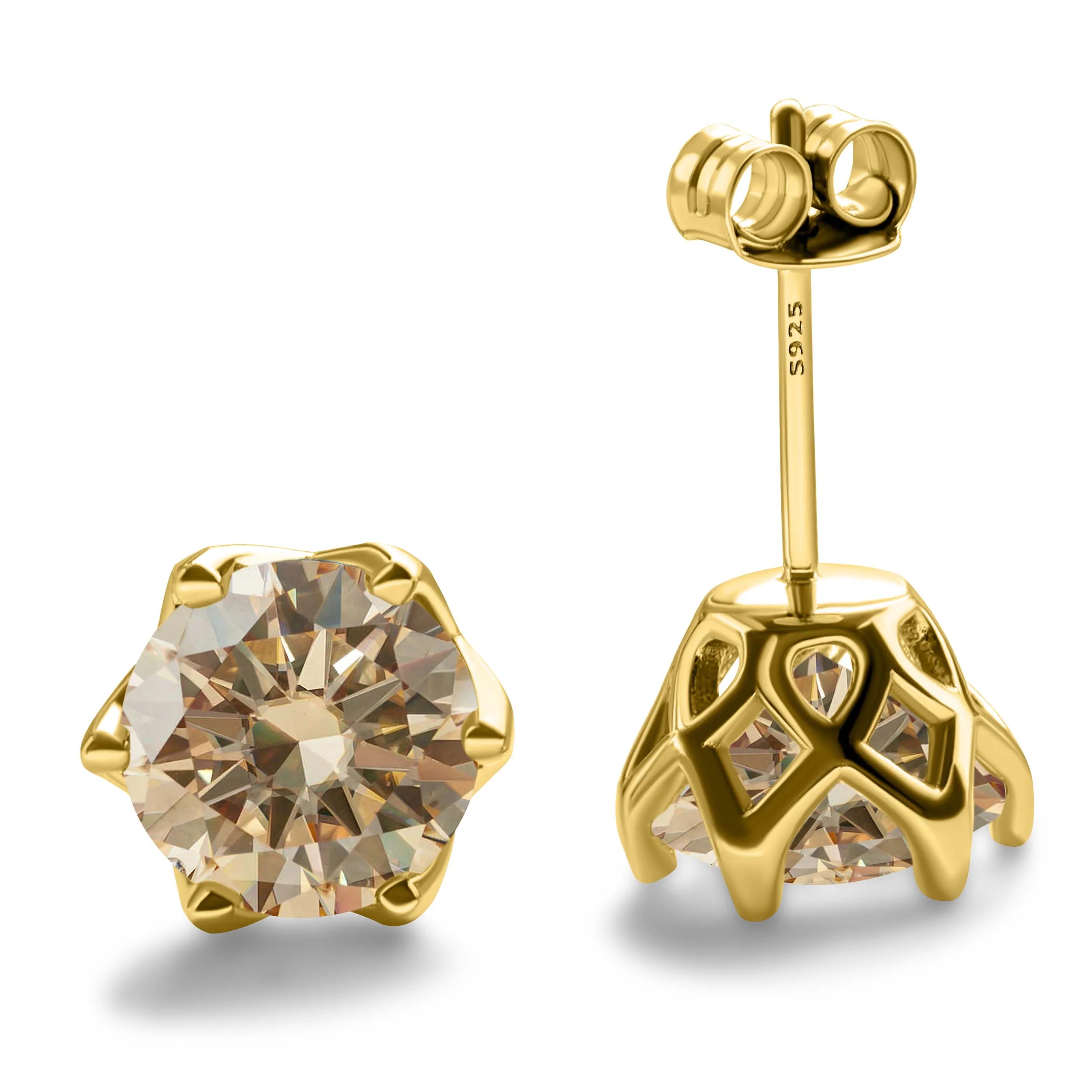 1-2 Carat D Color Moissanite Earrings For Women 100%925 Sterling Silver Ear Studs Fashionable and Brilliant