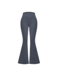 Spring and summer solid color bell bottom pants, women's casual high waisted taboo pants, elastic waistband