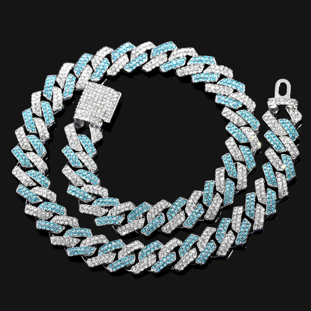 14mm Iced Out Rhombus Cuban Link Chain