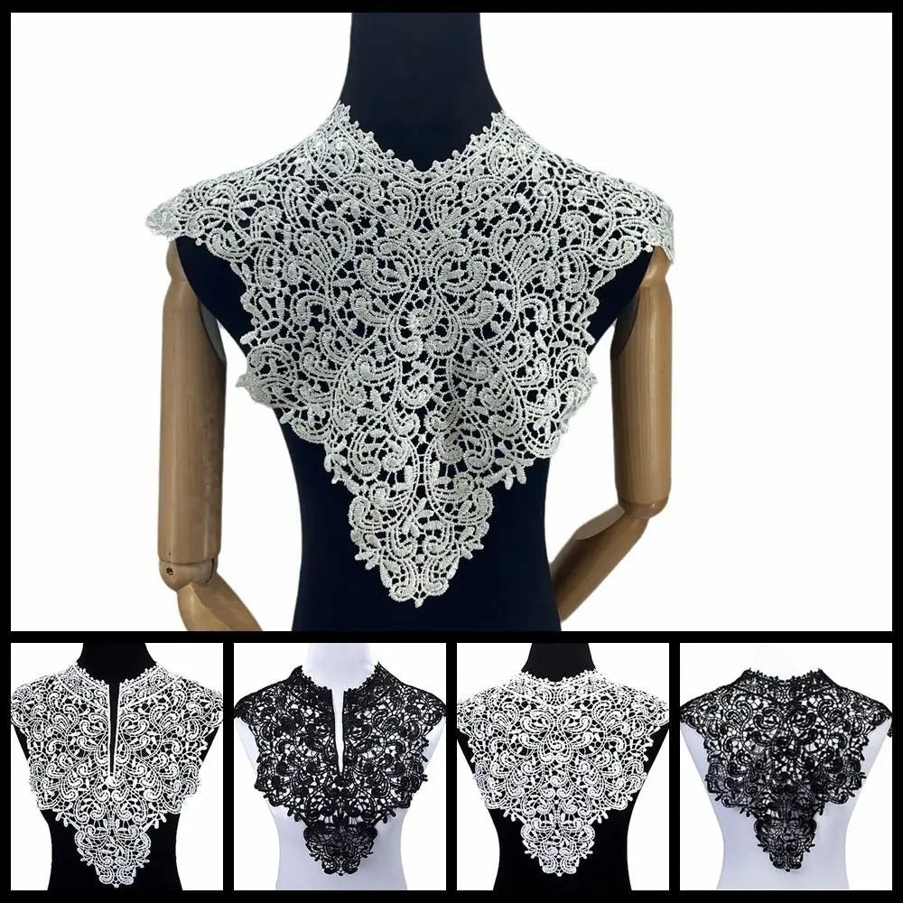 Elegant Detachable Lace Neckline Collarband Hollow Hollow Neckline Embroideried Fabric Women Neckline Apparel