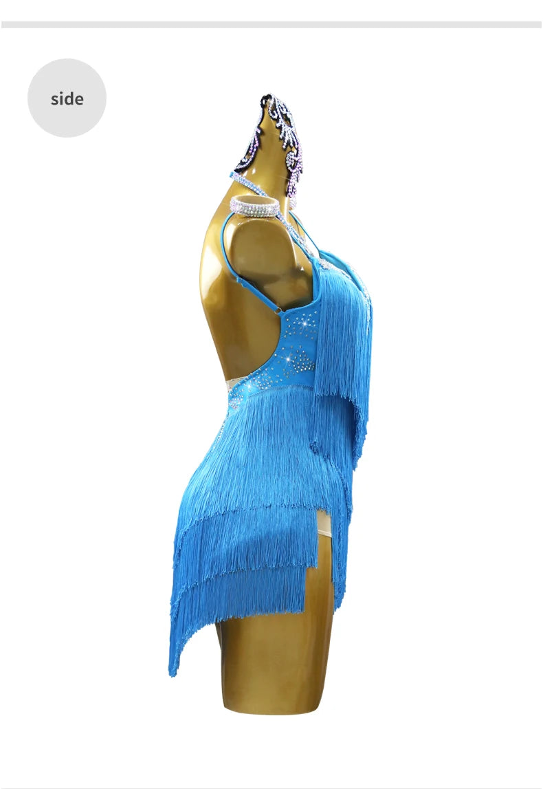 Dress For Dancing Female Dance Suit Evening Dress Latin Competition Costume 2026 Elegant Party Wear Sports Fringed Clothes