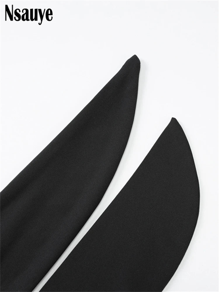 Nsauye Hollow Out Sexy Women Maxi Dress Black Sleeveless High Split Female Summer Autumn Skinny Elegant Long Dresses Party Club