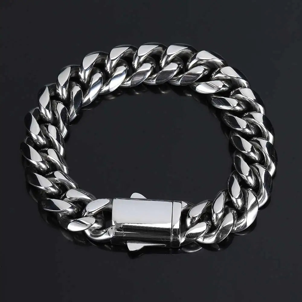 Stainless Steel Cuban Link Necklace or Bracelet – 8–14mm
