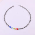 Rainbow Pride Cuban Chain Necklace — Stainless Steel, 60cm / 24 in | Unisex