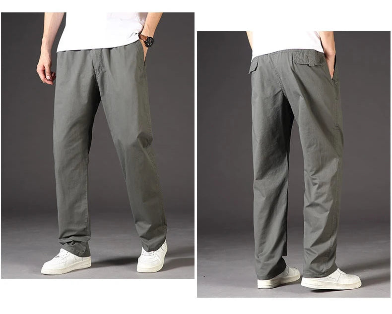 Men's Cargo Pants Cotton Black Work Pants Summer Casual Climbing Joggers Man Sweatpants Sports Spring Autumn Twill Trousers