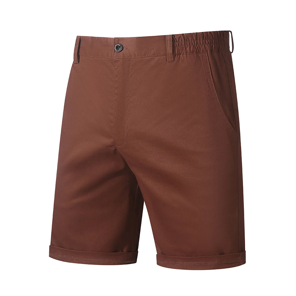 100% Cotton Men Shorts Summer Solid Color High Quality Shorts Social Beach Homme Shorts Casual Fashion Business Short Pant Men