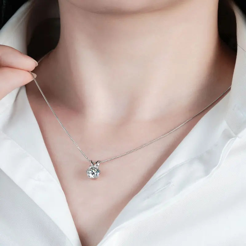 Moissanite Solitaire Pendant Necklace