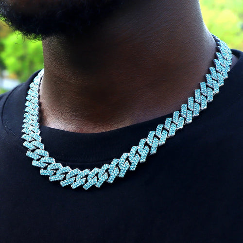 14mm Iced Out Rhombus Cuban Link Chain
