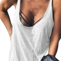 Women's U-Neck Sleeveless Loose Vest Top – Casual Solid Color Summer Cami