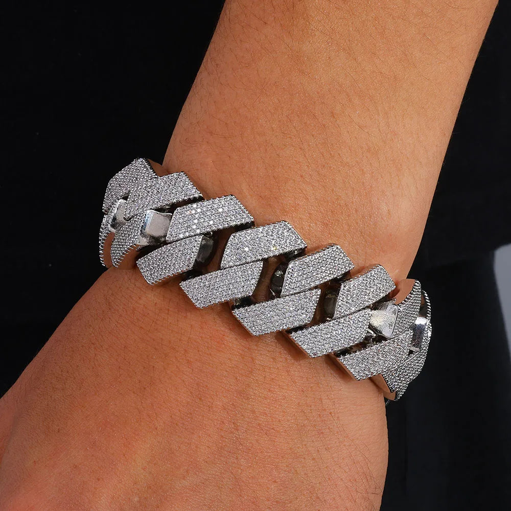 Hip Hop Jewelry Men Iced Out Chains Big Heavy 25mm Six Rows Cz Stone Cuban Link Chain High Quality Bling Necklace ﻿
