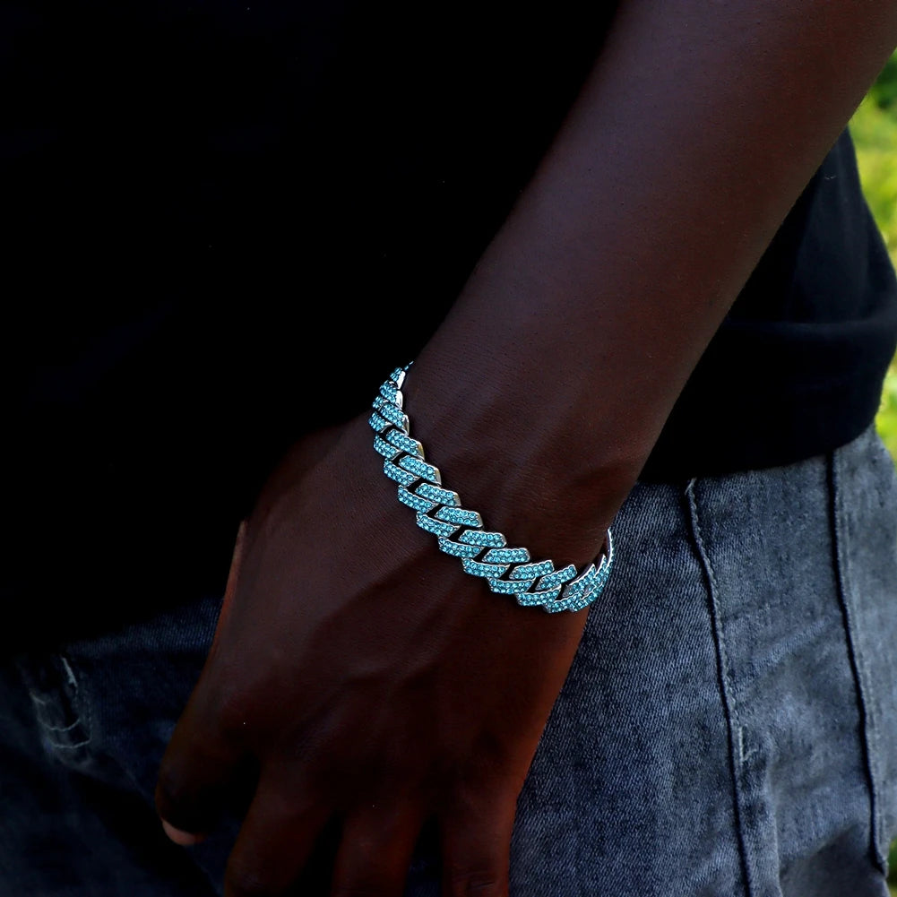 14mm Iced Out Rhombus Cuban Link Chain