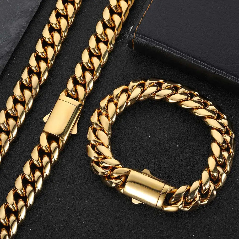 Stainless Steel Cuban Link Necklace or Bracelet – 8–14mm