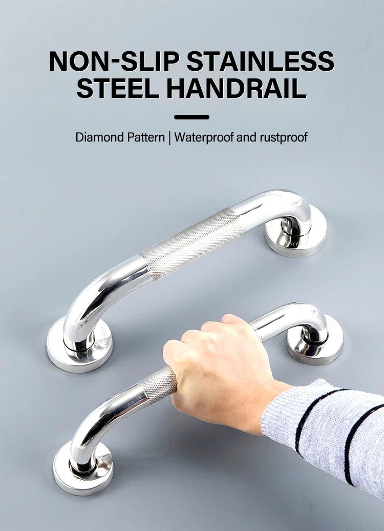 Stainless Steel Grab Bar Anti Slip Shower Safety Support Handle Bathroom Tub Toilet Handrail Prevent Falls Bathroom Fixture