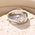 Stainless Steel Sun Smile Rings Gold Color Finger Rings For Women Classic Fashion Couple Christmas Jewelry Best Friend Gift