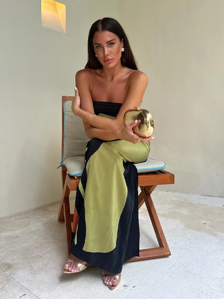 Strapless Backless Printed Maxi Dress — Off-Shoulder Sleeveless | Party Evening | Women's S–XL