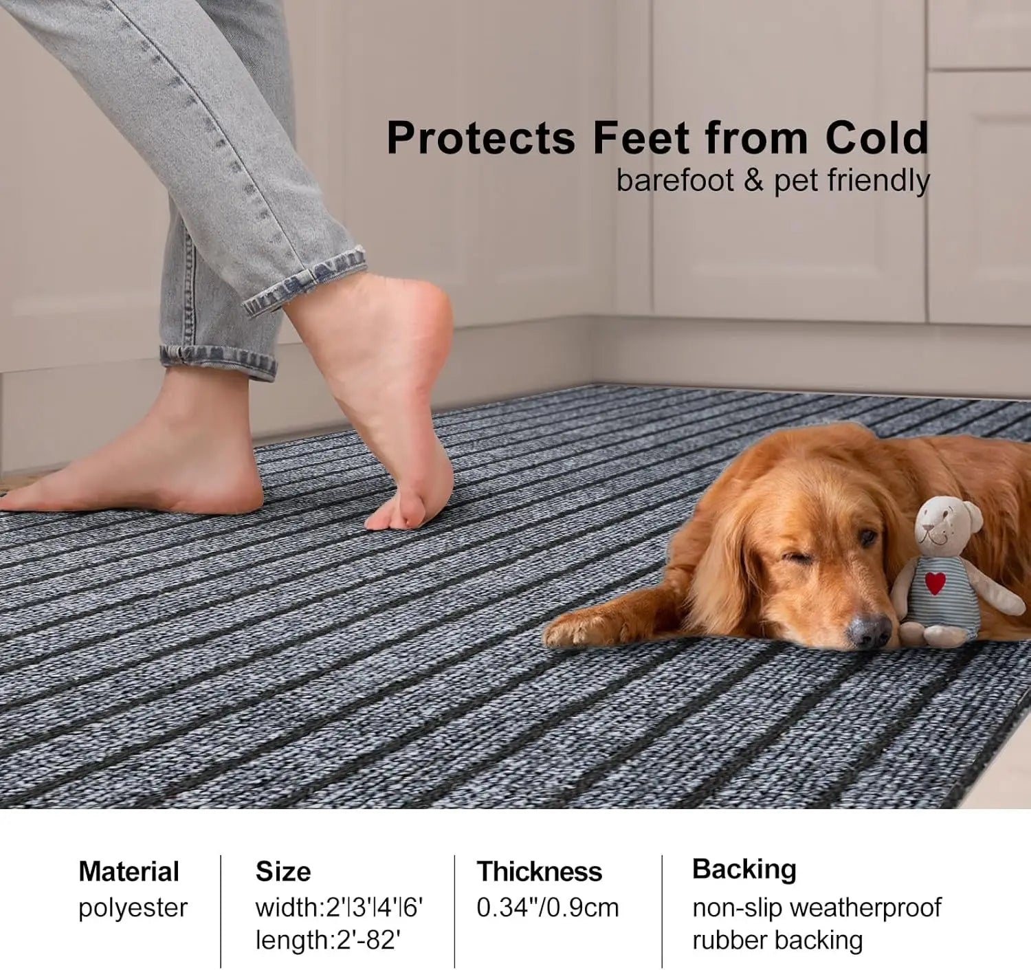 Anti Slip Kitchen Mat Floor Carpet Freely Cut DIY Absorb Oil Kitchen Doormat Long Hallway Runner Rug Entrance Easy To Clean Mat