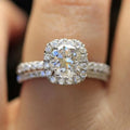 Simple CZ Engagement Ring — Silver-Tone Solitaire Wedding Band | Sizes 5–11