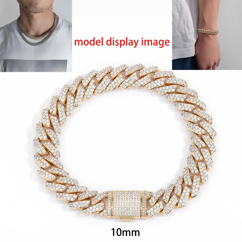 Iced Out CZ Cuban Link Chain — 10mm–20mm | Gold & Silver | Bracelet & Necklace | Men's Hip Hop Jewelry