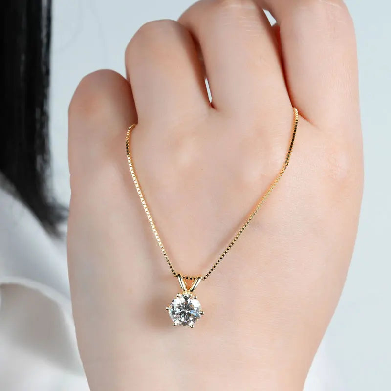 Moissanite Solitaire Pendant Necklace